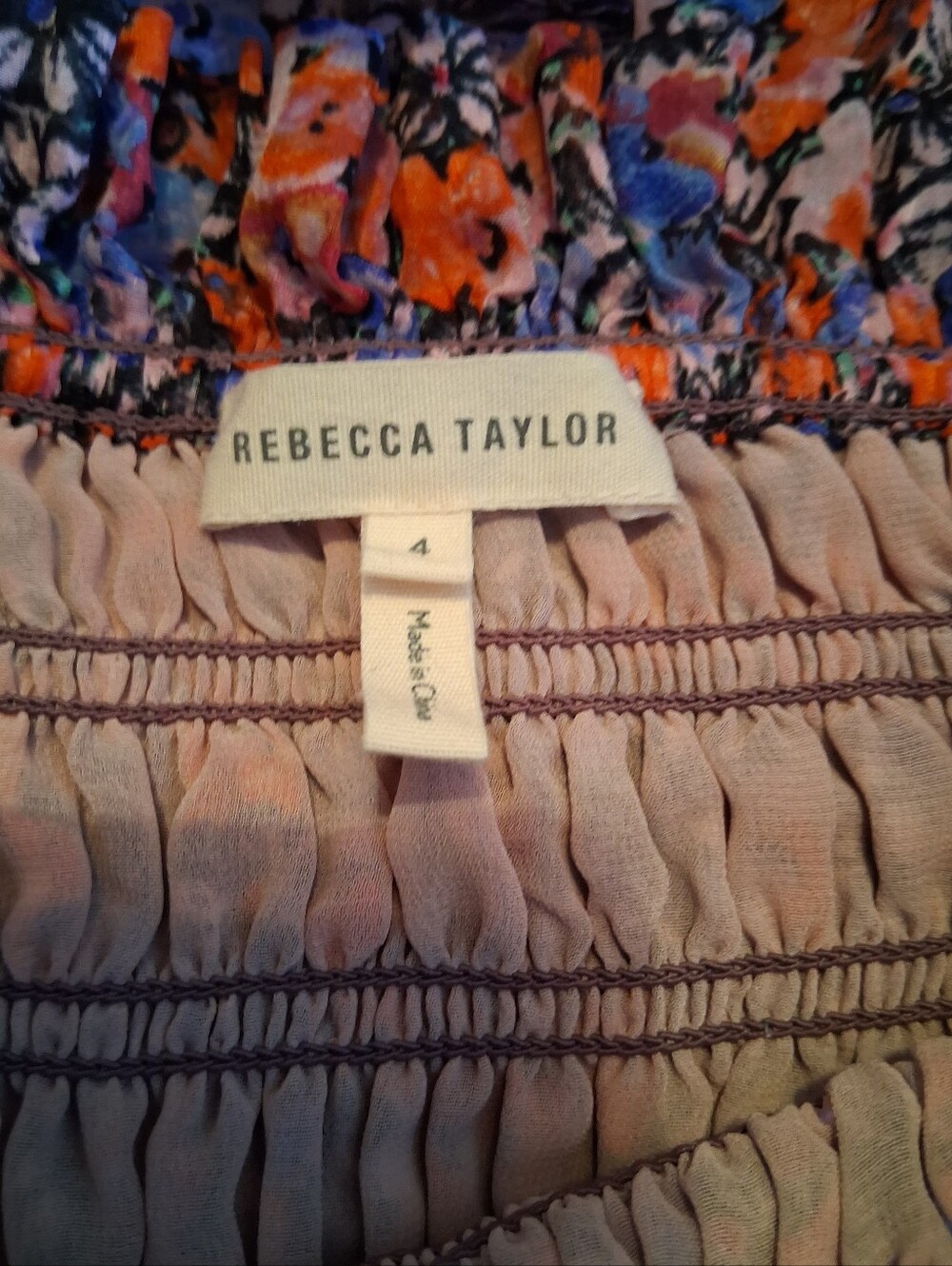 Rebecca Taylor Off-Shoulder Cosmic Floral Dress Size 4 - Picture 10 of 14